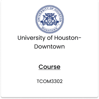 University of Houston-Downtown, TCOM 3302