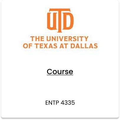 University of Texas at Dallas, ENTP 4335