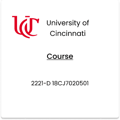 University of Cincinnati, 2221-D 18CJ7020501