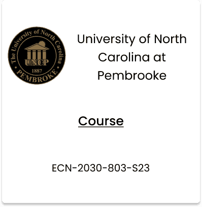 University of North Carolina at Pembrooke, ECN-2030-803-S23