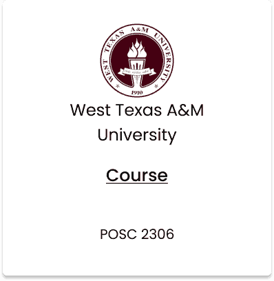West Texas A&M University, POSC 2306