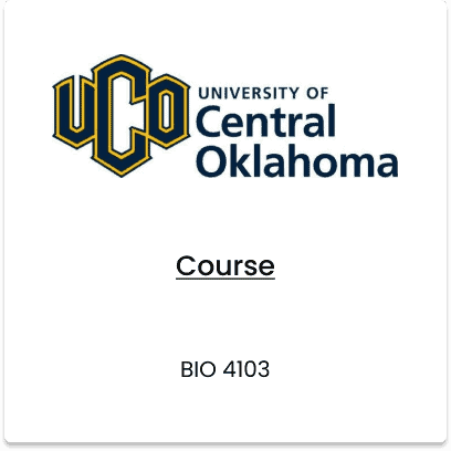 University of Central Oklahoma, BIO 4103