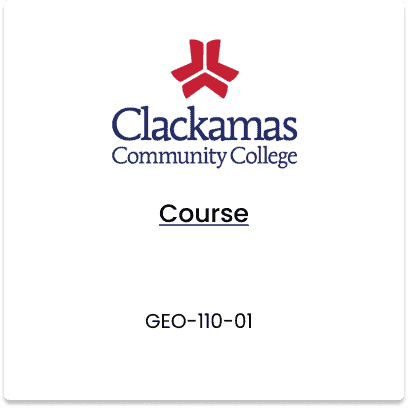 Clackamas Community College, GEO-110-01