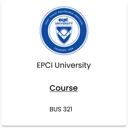 EPCI University, BUS 321