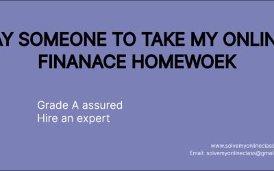 Pay someone to take my online Finance Homework